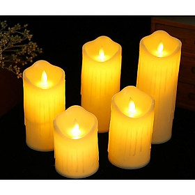 Mua Combo bộ 5 cây nến vỏ NHỰA chảy đường kính 7 5cm đủ cao thấp