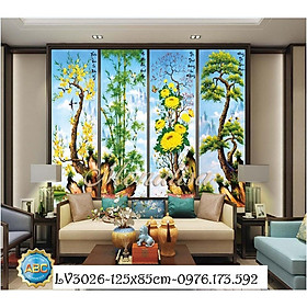 Tranh thêu chữ thập Tùng Cúc Trúc Mai I 125x85cm I LV3026
