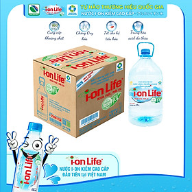 Nước uống kiềm ionLife dung tích 4.5L thùng 4 chai chứa vi khoáng tự nhiên, công nghệ Nhật Bản