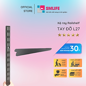 Tay đỡ kệ con thuyền Railshelf L27cm bằng thép dày 1.4mm, sơn tĩnh điện hiện đại