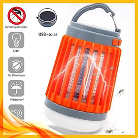  Đèn diệt muỗi Đèn lồng di động Bẫy côn trùng 2 trong 1 Led Usb Năng lượng mặt trời IPXOutDoor