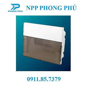 Tủ điện âm tường - mặt phẳng trắng kính KT: 2/4 - 3/6 - 4/8 - 8/12 BRENNA