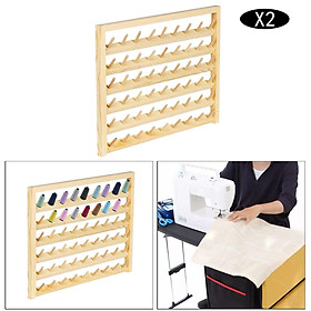 2xholz Sewing Thread Stand Organizer Craft Embroidery Stock Shelf Holder 54 Coils