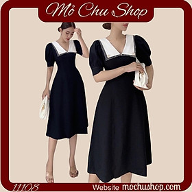 ĐẦM XOÈ PHỐI CỔ TRẮNG VIỀN REN 79399850 [MỎ CHU SHOP