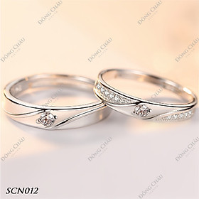 Mua Nhẫn cưới, nhẫn cặp bạc Ý 925 đính viên - SCN012