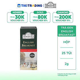 Trà đen English Breakfast Ahmad Tea Hộp 50g (25 túi lọc)