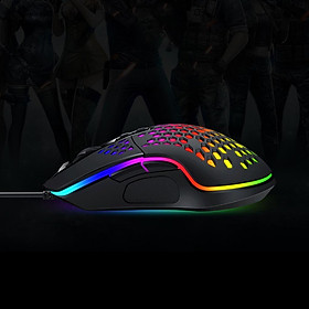 Lightweight Gaming Mouse Wired Honeycomb Hollow RGB Streamer 1600 DPI Programming Optical Sensor for PS4 Gamer