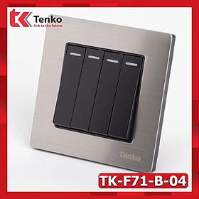 Công Tắc Điện Âm Tường 4 Nút Mặt Kim Loại TENKO TK-F71-B-04 Sliver