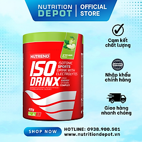 Nước uống thể thao bổ sung chất điện giải Nutrend Isodrinx vị Táo xanh - Sports Drink With Electrolytes (420g/hộp) - Nutrition Depot Vietnam