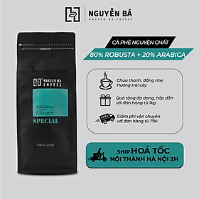 Cà phê nguyên chất pha phin blend Robusta Arabica SPECIAL Nguyễn Bá Coffee - Cafe nguyên chất gu đậm chua nhẹ hậu ngọt