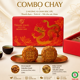 [HOẢ TỐC -HCM] Hộp Bánh Trung Thu Thành Long 2 Bánh Nướng Chay (220g) - Thành Long Việt Nam