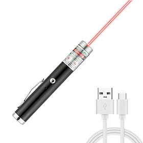 Con trỏ laser Sight USB 5MW Bút ánh sáng laser chấm xanh đỏ công suất cao Máy đo laser mạnh mẽ 530Nm 650Nm Bút laser xanh lục Màu sắc: Đen Đèn đỏ
