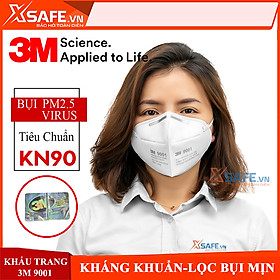 Mua Khẩu trang chống bụi mịn 3M 9001 khẩu trang lọc bụi PM2.5 cơ chế lọc vải không dệt cùng màng lọc tĩnh điện