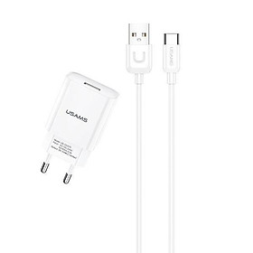 Mua Cốc sạc Usams Single USB T18 USB 2.1A / T22 QC 3.0 3A / Combo củ-cáp USAMS T21 2.1A kèm Cáp Type C Hàng Chính Hãng