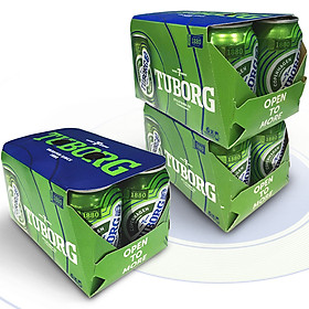 Hai Lốc 6 Lon Bia Tuborg (6 Lon X 330Ml) + 1 Lốc 6 Tuborg