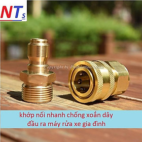 Mua Bộ khớp nối nhanh đầu ra cho máy rửa xe áp lực cao  máy xịt rửa cao áp  máy rửa xe gia đình (chống xoắn dây 22mm)