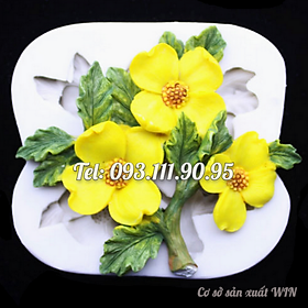 Mua Khuôn silicon rau câu 3 hoa mai kèm lá - Loại 10 cm - Mã số 1362