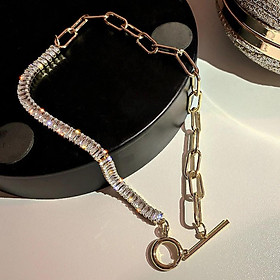 Rhinestone Necklaces Fashion Choker Chain Pendant for Women Travel Nightclub