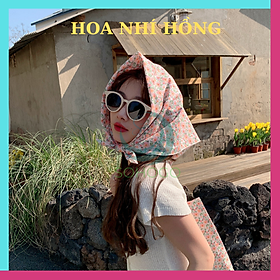 [MẪU MỚI]- Khăn Lụa Vuông Cao Cấp Họa Tiết Hoa Nhí 70x70cm, Phong Cách Hàn Quốc- Khăn Turban Bandana Choàng Cổ