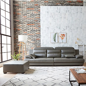 SF300 - GHẾ SOFA DA THẬT 4 CHỖ NGỒI KÈM ĐÔN