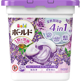 Viên & nước giặt xả BOLD 4D gelball Lip Happiness hương Lavender & Floral Garden (túi/hộp)