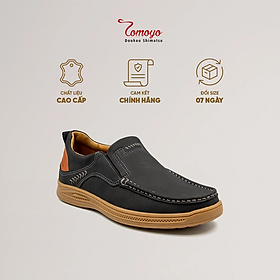 Giày Lười Nam Da Nubuck Cao Cấp Tomoyo TMN23401 - Màu Đen - 43