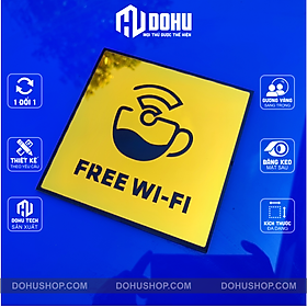 Bảng gương vàng free wifi có sẵn keo dán tường