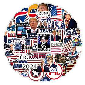 Bộ 20 Sticker hình dán chủ đề nước Mỹ trang trí mũ bảo hiểm, đàn, guitar, ukulele, điện thoại laptop