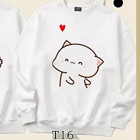 Áo Sweater cặp đôi Mèo mochi T15T16 dễ thương