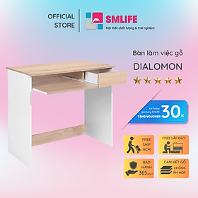 Bàn làm việc, bàn vi tính gỗ hiện đại SMLIFE Dialomon | Gỗ MDF dày 17mm chống ẩm | D90xR45xC75cm