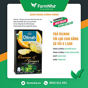 Trà Dilmah Orange & Ginger (Trà Cam Gừng) túi lọc 30g 20 túi x 1.5g - Tinh hoa trà Sri Lanka