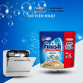 Combo Viên rửa bát Finish Nhật 150 viên + Muối rửa bát Finish 1kg + Nước làm bóng và khô bát 400ml dùng cho máy rửa bát