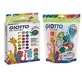 Combo 1 túi đất nặn 10 màu Giotto Patplume classic và 1 Bộ Khuôn chơi đất nặn GIOTTO PATPLUME