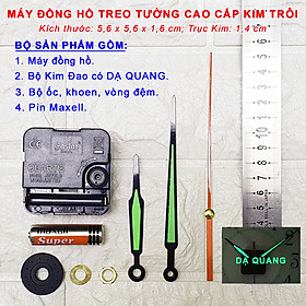 Máy Đồng Hồ EASTAR KIM TRÔI Độ Chính Xác Cao – Bộ KIM ĐAO thân Kim màu ĐEN có phủ DẠ QUANG màu Xanh – Kèm theo Pin Maxell