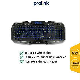 Mua Bàn Phím Gaming Prolink PKGM9302  Cảm Giác Gõ Tốt  LED 3 Màu  Có Cụm Phím Multimedia  Kê Tay  Anti Ghosting - Hàng Chính Hãng