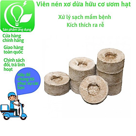 Mua 10 Viên nén xơ dừa hữu cơ ươm hạt trồng rau  thủy canh  kích thước sau khi ngâm nước cao 5 5-6cm