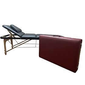 Giường massage body gấp gọn chân gỗ nâng đầu, hàng nhập khẩu