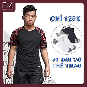 Combo áo thun thể thao nam và vớ thể thao đệm nút cao cấp, chất vải thoáng khí, thấm hút tốt - FORMEN SHOP - FMCBARD002