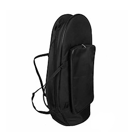 Premium Abrasion Cloth Euphonium Gig Bag Baritone Case with Straps Large Capacity Brass Wind Instrument Accessories - Black