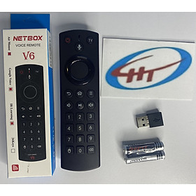 Mua ĐIỀU KHIỂN GIỌNG NÓI NETBOX V6 KÈM PIN AAA CÓ NÚT SỐ BẤM MẬT KHẨU DỄ DÀNG DÙNG CHO TIVI SMART ANDROIL TIVI BOX  HÀNG CHÍNH HÃNG