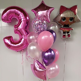 Bộ bong bóng búp bê LOL trang trí sinh nhật cho bé balloon set tcl48