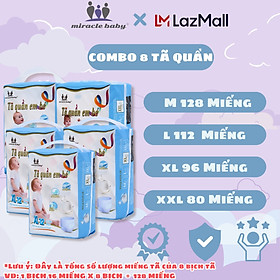 Tã quần / Bỉm quần Miracle Baby cho bé sơ sinh chất liệu Protein tơ tầm có 5 size M/L/XL/XXL