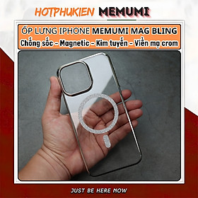 Ốp lưng siêu mỏng trong suốt Memumi Magnetic kim tuyến cho iPhone 16 Pro Max, 15 Pro Max, iP 15 Plus - Mỏng 0.3mm, chống ố vàng - Hàng nhập khẩu - iPhone 16 Pro