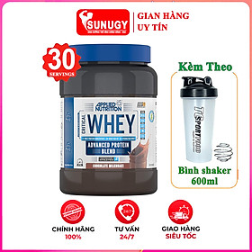 Combo Sữa tăng cơ giảm mỡ CRITICAL WHEY của APPLIED NUTRITION hỗ trợ tăng cơ, phục hồi cơ bắp cho người tập GYM & Bình shaker 600ml (Mẫu ngẫu nhiên)