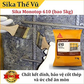 Vữa kết nối xử lý bảo vệ bê tông bị rỗ tổ ông-Sika Monotop 610 bao 5kg.