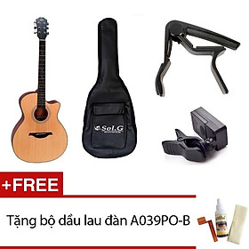 Đàn guitar acoustic REX A1CNM+Bao đàn 3 lớp+Máy lên dây +Capo PBA05BK+Tặng A039POB