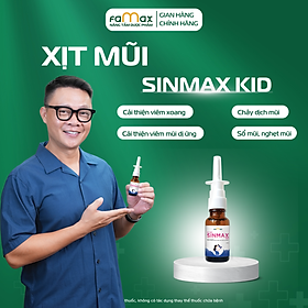 Combo xịt mũi SINMAX KID dành cho trẻ em hỗ trợ giảm sổ mũi, nghẹt mũi 20ml