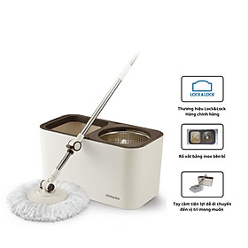 Bộ Lau Nhà Xoay Tay Lock&Lock Dual Bucket Spin Mop  ETM478 ( thùng giặt , cây , 2 bông lau)