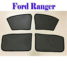 Hình ảnh Bộ 4 miếng chắn nắng Ford Ranger chất liệu vải lưới gắn nam châm hút