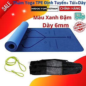 Hình ảnh Thảm Tập Yoga Định Tuyến TPE 2 Lớp – Chọn Màu – Chọn Độ Dày + Bao Thảm Tập Yoga + Dây Buộc Thảm Tập Yoga Chính Hãng miDoctor